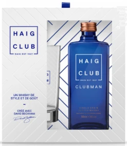 Clubman + 1 Verre Haig Club Whisky Écosse Single Grain Whisky 40%