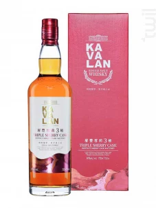 Triple Sherry Cask Single Malt Whisky Kavalan Whisky Taïwan Single Malt Whisky 40%